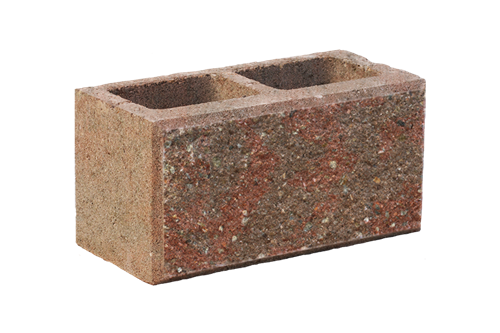 Betonová tvarovka jednostranně štípaná KBF 20-1 B Červeno-hnědá