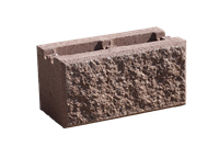 Betonová tvarovka dvoustranně štípaná KBF 20-7 B s drážkou Hnědá
