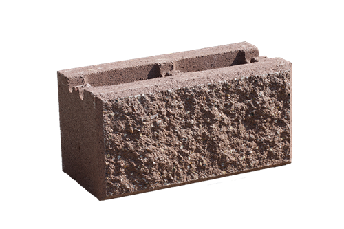 Betonová tvarovka dvoustranně štípaná KBF 20-7 B s drážkou Hnědá