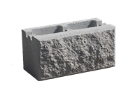 Betonová tvarovka jednostranně štípaná KBF 20-1 B s drážkou Bílá