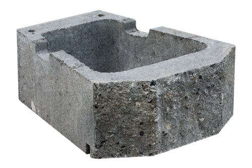 GEOSTONE SHELF štípaný Bílá natur-černá C8